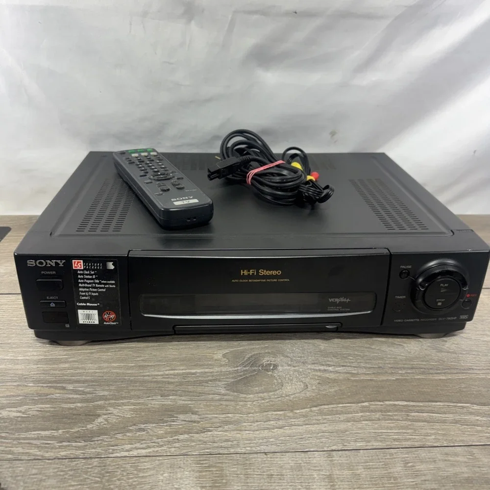 Sony VHS Video Cassette Recorder SLV-780HF Hi Fi Stereo VCR+ W/ Remote &AV Cable